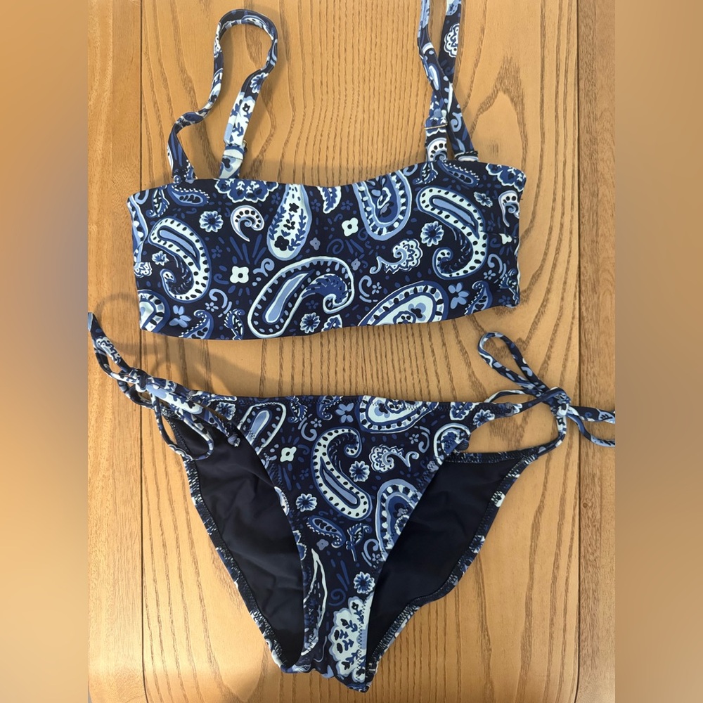 Blue Paisley Bikini Set